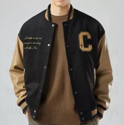 China Other New Arrival Wool Embroidery Unisex Baseball Jackets Leather Sleeves Custom Chenille Embroidery Mens Varsity Jackets for sale