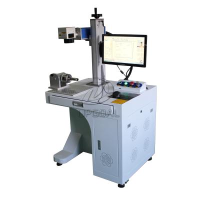 China 30W Coffee Spoon/Bearing/Aluminum Nameplate/Stainless Steel Cylinder Laser Marking Machine for sale