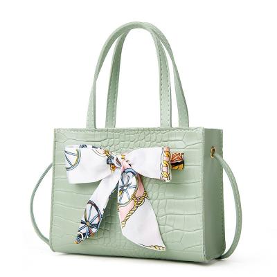 China Accept Wholesale 2023 Order Contrast Color Mini Bag With Silk Scarf Female Shoulder Handbag For Women Messenger for sale