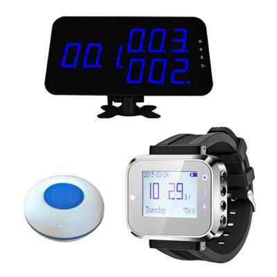 China Fast Food Restaurant Wireless Wrist Watch K-300plus Pager System Waiter Push Calling Service Button 60*60*22mm for sale