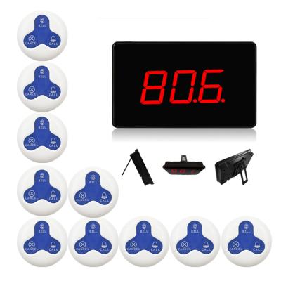 China 433.92mhz Wireless Restaurant Calling System With 10 Buttons Pager For Restaurant Wireless 60*60*22mm for sale