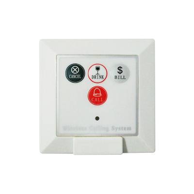 China Restaurant 433.92mhz Plastic Table Call Button Transmitter CALL BILL DRINKS CANCEL for sale