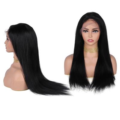 China 100% Unprocessed Virgin Human Hair Double Lace Weft Full Straight Natural Black Original Human Hair Wigs for sale