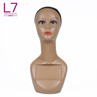 China 100%Human Realistic Hair Female Mannequin Head Mannequin Head Size Makeup Customized Main Bust for sale