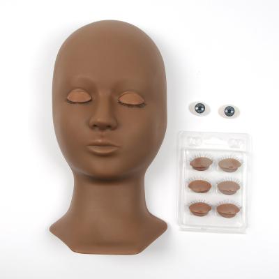 China Custom Size Female Mannequin Main Practice Lash Mannequin Head With Removable Eyes for sale