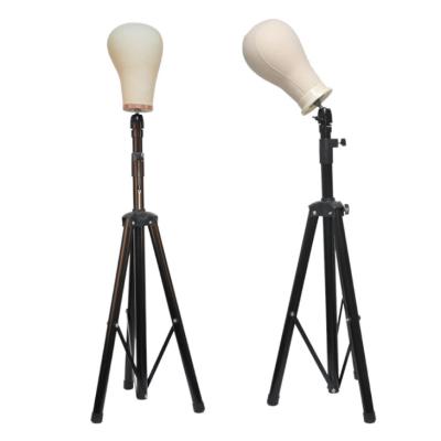 China Display canvas head for wigs display with stand free tripod for sale