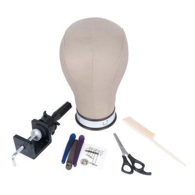 China Hot Sales Plastic Canvas Head For Wig Display With Stand Tripod for sale