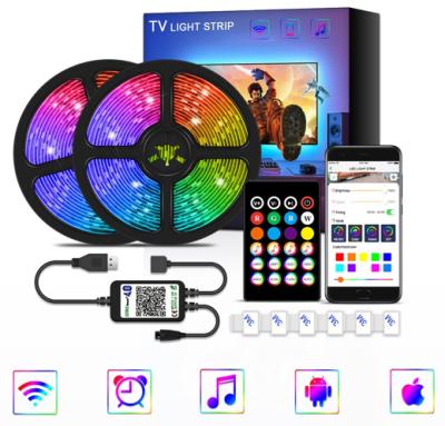 China Easy Music and TV/computer Installation Ble DC5V Infrared Remote Control Background 5050 RGB Led Strip Game Accessories Game Colorful Light for sale