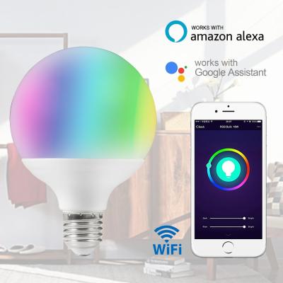 China Alexa Google Assistant Tuya E27 11W Indoor Globe Led Light Bulbs Dimmable Smart Wifi Bulb G95 Smart Bulb for sale