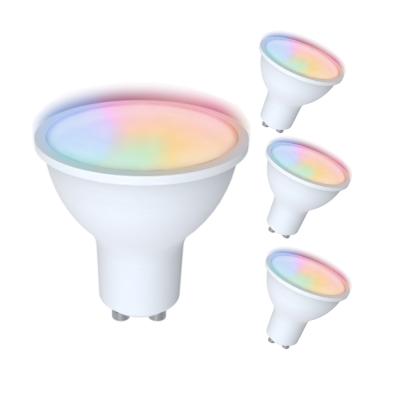 China Tuya High Lumens Energy Saving Bulb Alexa Dimmable RGB Smart CW WW Color High Lumens Smart Bulb GU10 Led Bulb for sale