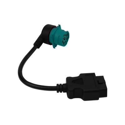 China High Quality Truck J1939 9 PIN Connector Male to 16Pin OBD2 ELD T Female Heavy Duty Cable for sale