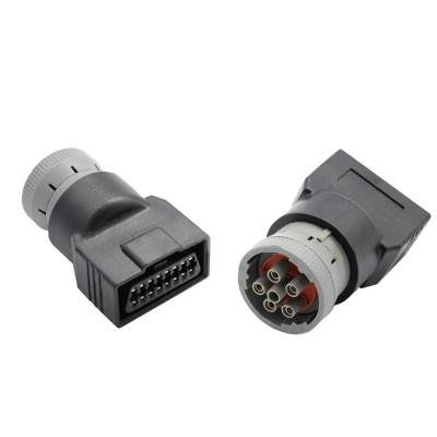 China Diagnostic Fault Code 9 Pin J 1939 Male To J Male 1962 OBD 2 OBDII 16 Pin Adapter for sale