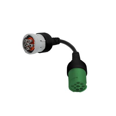 China Universal Cars Green 6 Pin J 1708 Male To J 1708 6 Pin Male Cable for sale