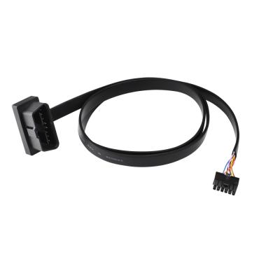 China Universal Cars OBDII 16 Pin Male To Molex 3.0 12 Pin Flat OBD Molex 12P Cable For OBD2 Fault Code Reading for sale