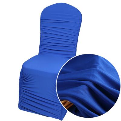 China Durable Elegant Machine Washable Spandex Chair Covers For Banquet Party And Wedding Ruffled Spandex Wedding Chair Cover for sale