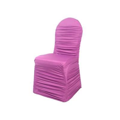 China Easy To Clean Reliable Quality Ruffled Spandex Chair Covers Spandex Use For Home, Travel Banquet Wedding for sale