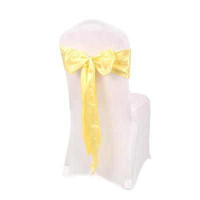 China Easy To Clean Custom Chair Cover Satin Ribbon Satin Chair Sash For Wedding And Banquet Decoration for sale