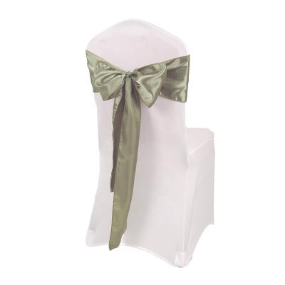 China Easy To Clean Cheap Wholesale Banquet Satin Wedding Chair Cover Sashes Ribbon Party Chair Band Decoration 15x275cm for sale