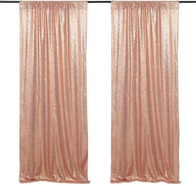 China Europe/American Curtain Backdrop in Rose Gold Sequin Style Wedding Photography with Rod Pocket for sale