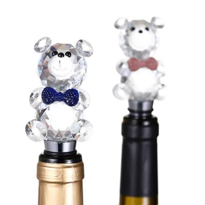 China Europe High Quality Customized Gentlemen Back Shape Transparent Crystal Metal Bottle Stopper for sale