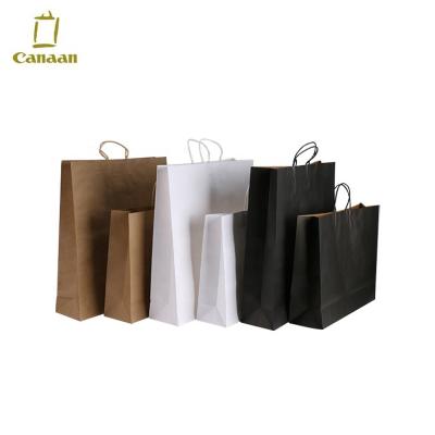 China China Best OEM Brownen Recyclable Red Black White Silver Clothing Kraft Shopping Paper Bags for sale