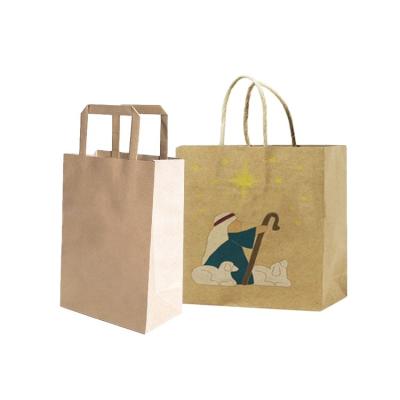 China Brown OEM Recyclable Luxury Window Packaging Gift Gift Brown Paper Bags With Beautiful Logo for sale