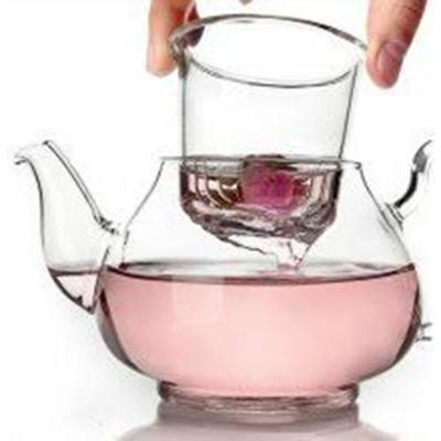 China 27oz/800ml*1 Clear Viable, 1.27oz/30ml*6 Borosilicate Glass Heat Resistant Tea Set for sale