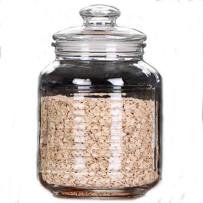 China Viable transparent glass food storage tank myltifunctional honey coffee bean jars for sale