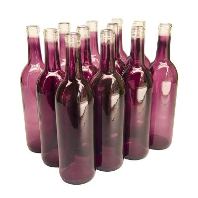 China Beverage HQ Purple Wine Bottle Glass Manufacturer Customized Glass Bottle For Liquor for sale