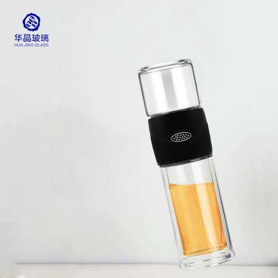 China Sustainable Custom Outdoor Portable Drinking Glass Tumbler With Strainer For Coffee Tea for sale