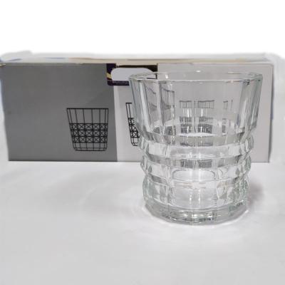 China Unique Carved Crystal Whiskey Wine Glass Clear 370ml Tumbler Glass Design Lead Free Glass New for sale