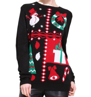 China 2020 Cheap Anti-wrinkle O-neck Black Sweater Woman Korea Christmas Sweater For Women for sale