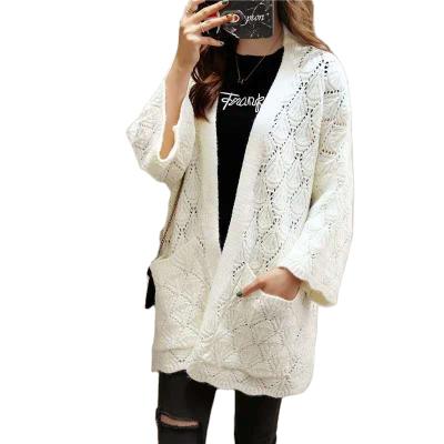 China 2020 autumn oversized cardigan Anti-wrinkle knit plain color long coat cardigan for women for sale