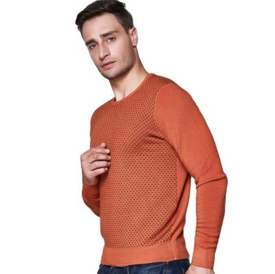 China Anti-wrinkle Winter Long Sleeve Jacquard Customized Crew Neck Merino Mens Pullover Men Sweater Woolen Sweater for sale