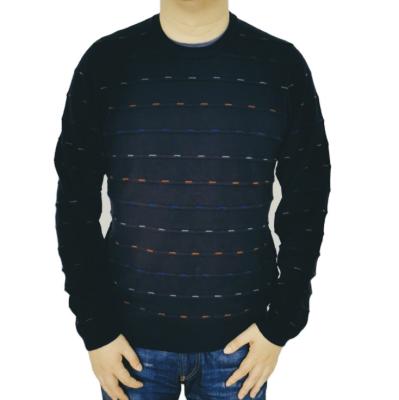 China Wholesale Anti-Wrinkle Striped O-Neck Long Sleeve Pullover Sweater Wholesale Man Customized Woolen Winter Sweaters For Men for sale