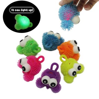 China Wholesale Eco-Friendly Decompression ASTM EN71 Raised Eye Monster Squishy Ball Squishy Light Up Kids Sensory Toy Fidget Relaxation Toys Party Supplies for sale