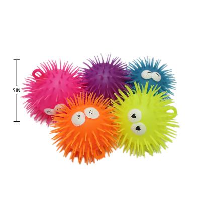 China Eco-friendly material spiky yo-yo puffer outlet factory squeeze expression ball for kids hand test program kid ball snuggle toys for sale