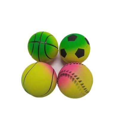 China Toy Factory Wholesale 5.8cm Mini Neon Rubber Bouncy Ball Playground Return Ball Kids Toy Rubber Dog Toy Sports for sale