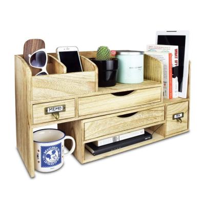 China Hot Sale Rustic Storage Chests Of Stable Desktop Sundries Of Items Etc. housekeeping open wooden desk file organizer for sale