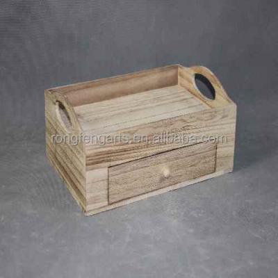 China Small home storage solid wood tray with one drawer for sale