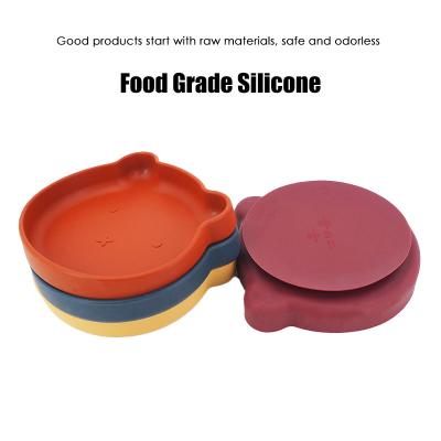 China First Stage Free Non-Toxic Hot Self Sale Food Grade Toddler BPA Bowl Set Suction Silicone Baby Feeding Dish for sale