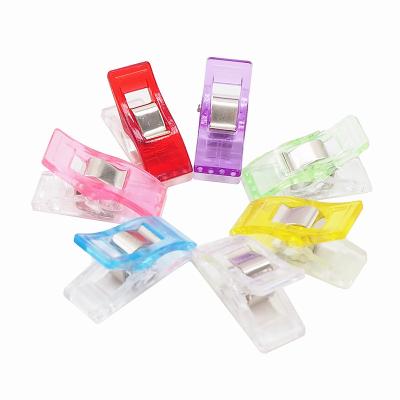 China 100% Eco-Friendly Wholesale Seams Clips 100pcs Color Plastic Transparent Assorted Plastic Clips Sewing Wonder Clip for sale