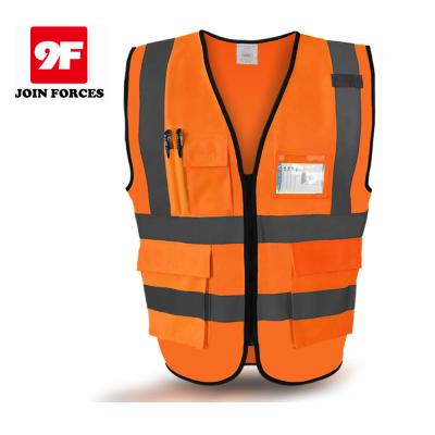 China High Quality 100% Polyester Construction Vest Safety Vest With Pockets for sale