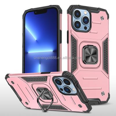 China 2023 Hot Sale Shockproof Phone Case Shockproof For iPhone 13 Pro Max With Rotatable Kickstand Phone Case for sale