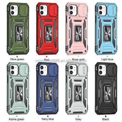 China Hot Sales Shockproof Cell Phone Bags TPU Ring Kickstand Mecha Phone Case For iPhone 12 Protective Cell Phone Case for sale