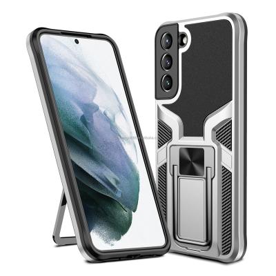 China Shockproof Hard PC 2 in 1 Shockproof Armor Case For Samsung S22 Magnetic Soft Ring Bracket Case Bumper Car for sale