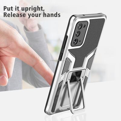 China Newest Design Shockproof Mobile Phone Cover For Samsung Note 20 Magnetic Car Metal Ring Kickstand 360Rotation Phone Bag for sale