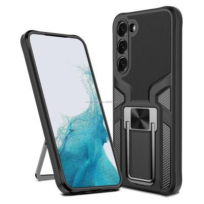 China Armor Shockproof Luxury Shockproof Hybrid Case For Samsung S23 Ultra Hybrid Dual Layer Phone Cases Cover With Built In Kickstand for sale