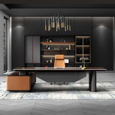 China Fabriek Custom Wholesale Luxury Design CEO Boss Executive Office Desk Modern Boss Desk Manager Office Table CEO Desk Luxury Te koop