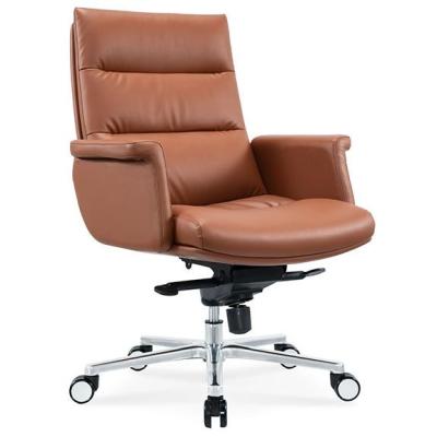 China Luxury Modern Adjustable Swivel Manager Executive High Quality Ergonomic Real Genuine Leather Recliner Office for sale